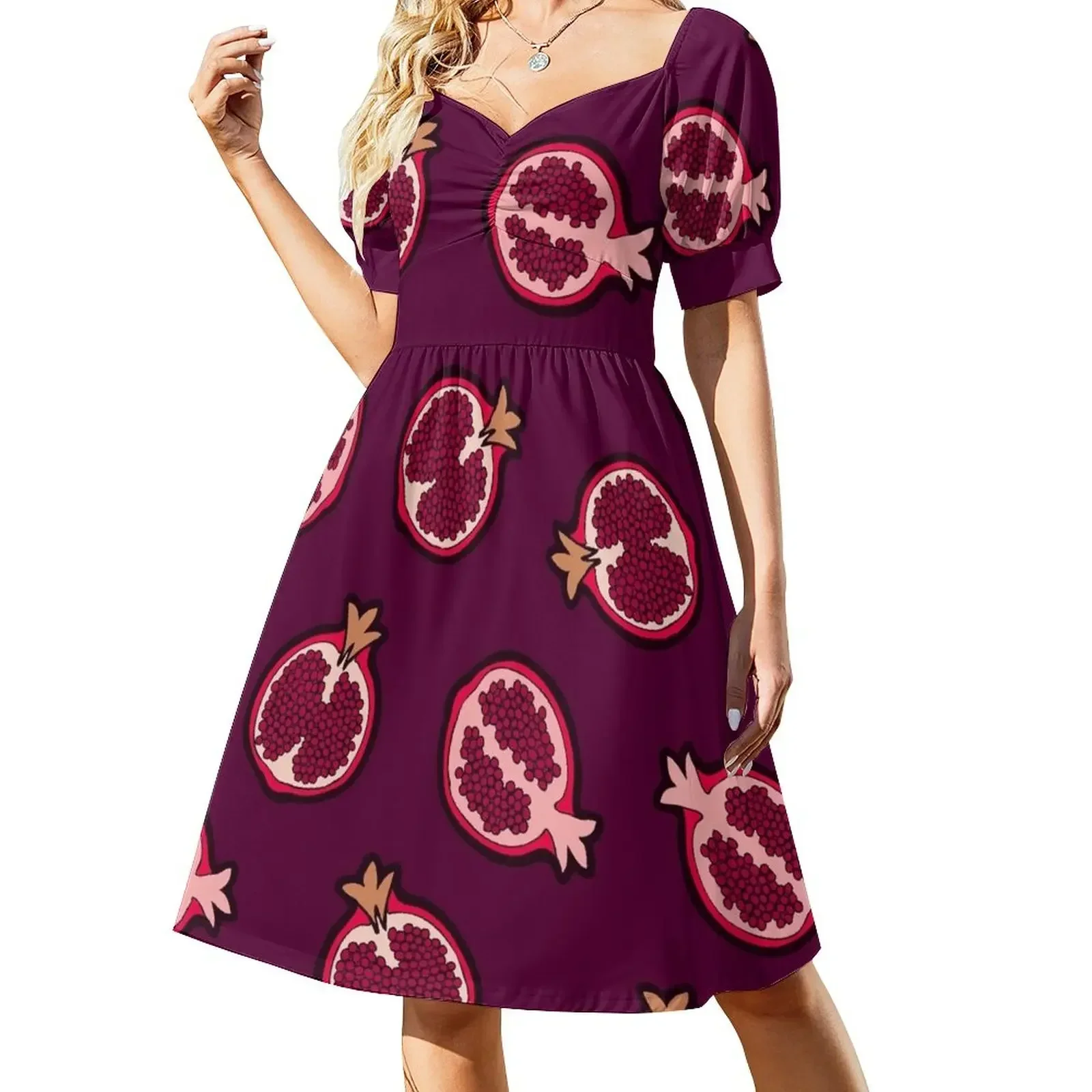 

Pomegranate Pattern Sleeveless Dress dress party night luxury woman evening dress cocktail dresses
