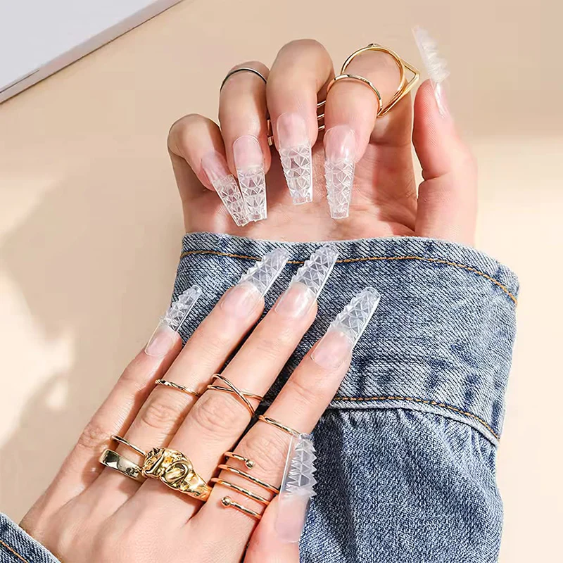 Lurayee-네일 익스텐션 폼 팁, 듀얼 엔드 젤 브러쉬, 네일 팁 클립 포함, 듀얼 네일 몰드, 연장용 풀 커버 UV 젤 도구