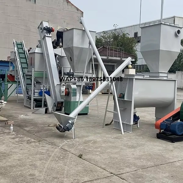 1-2Ton/h Animal Chicken Feed Production Line Animal Poultry Cow Pig Chicken Feed Pellet Mill Machine