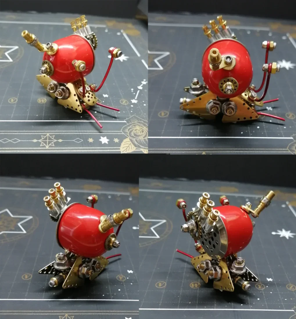 Quebra-cabeça 3D Kits de modelo de insetos de metal Steampunk Caracol insetos mecânicos DIY montagem brinquedo presente - 100 peças +