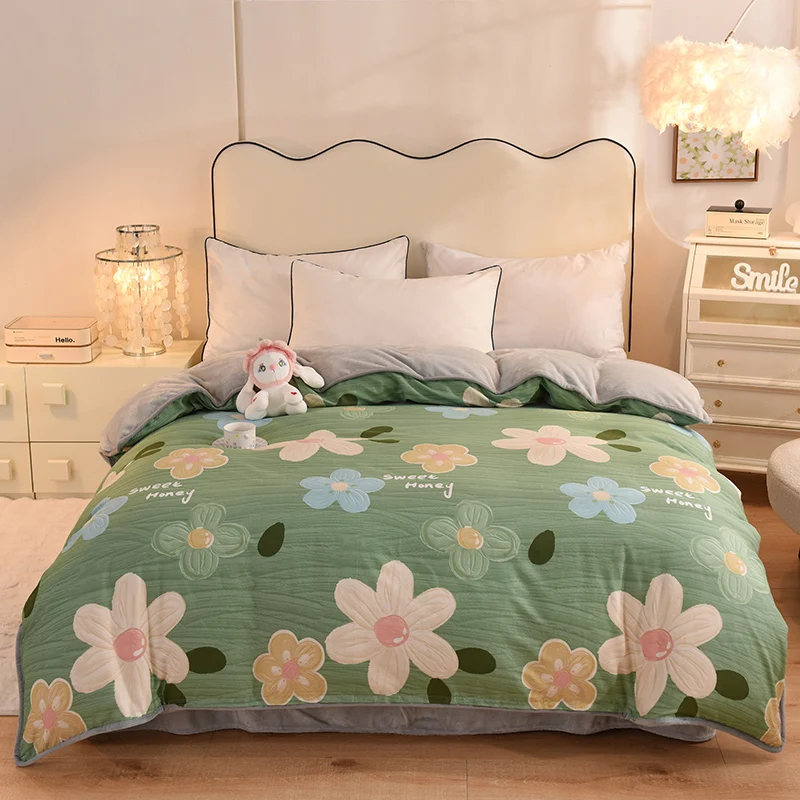 

Cotton Flannel Floral Duvet Cover, Ultra-Soft Lightweight Luxury Cozy Warm Winter Comforter Cover, Only Includes 1 Quilt Cover