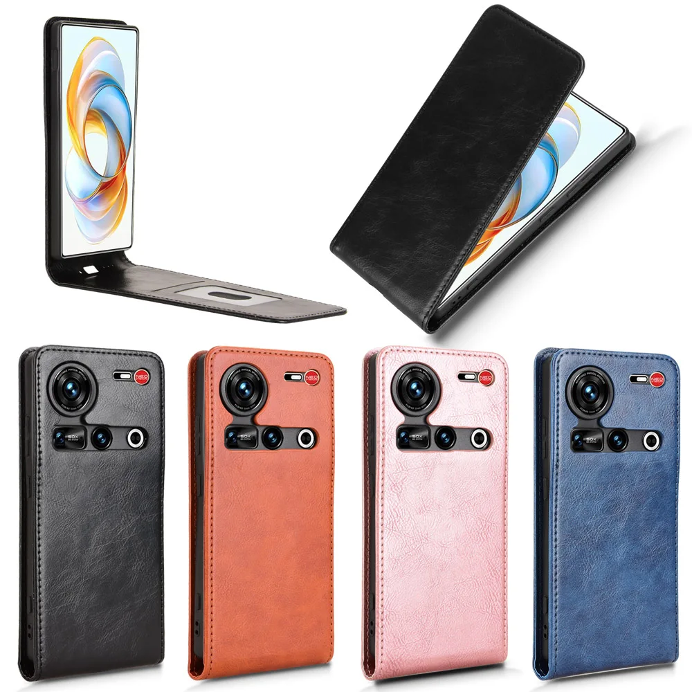 Für ZTE Nubia Z70 Ultra Z70S Flip Vertikale Fall Luxus Retro Leder Buch Karte Halter Abdeckung Für ZTE Nubia Z70S Ultra Telefon Taschen
