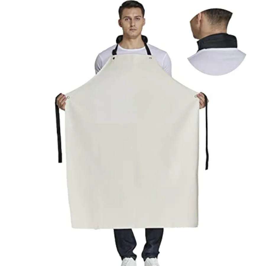 Rubber Waterproof Apron Butcher Heavy Duty -Oil Chemical Resistant Safety Aprons for Cleaning Fish, DishWashing