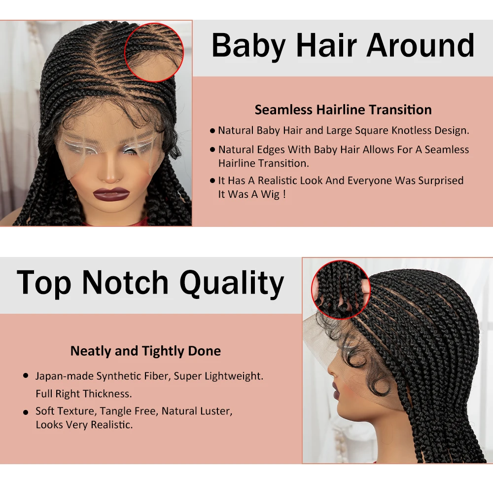 Short Ombre Cornrow Braided Wigs 14inch Synthetic Full Lace Kontless Braided Wigs Lace Frontal Braided Lace Wigs for Black Women