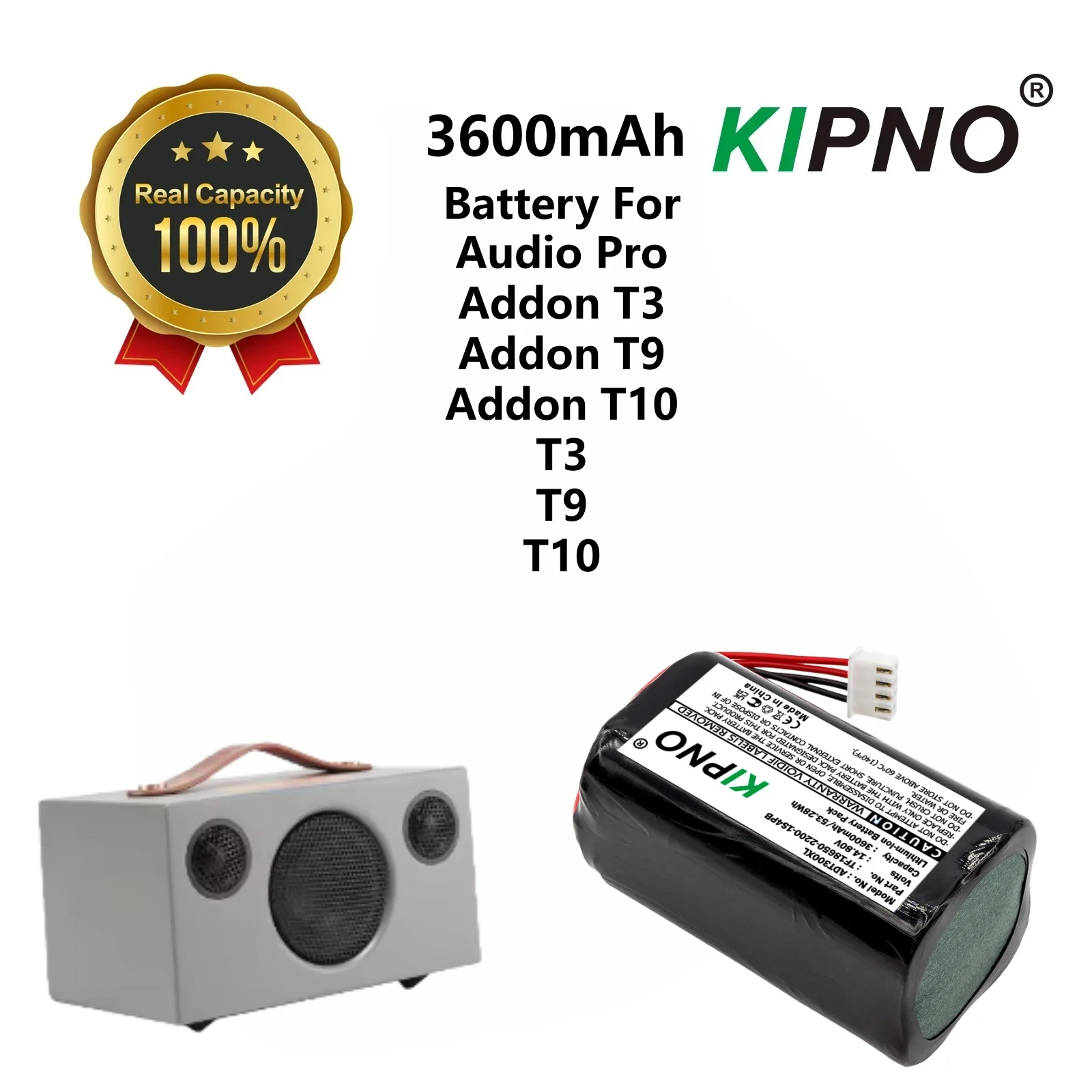 

KIPNO 100% новый аккумулятор для динамика 3600 мАч TF18650-2200-1S4PB для Audio Pro Addon T10, Addon T3, Addon T9, T10, T3, T9