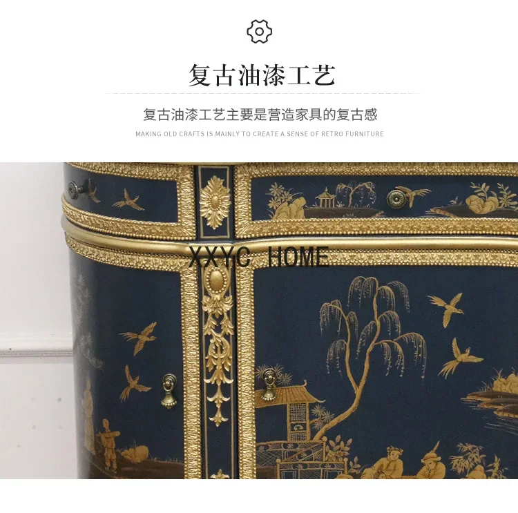 مذكرات ريترو وونكمر دخول كاست نصف دائرة Opslug Curio Kast Europea Kleine Zijkast Nieuwe الصينية Stijl #5