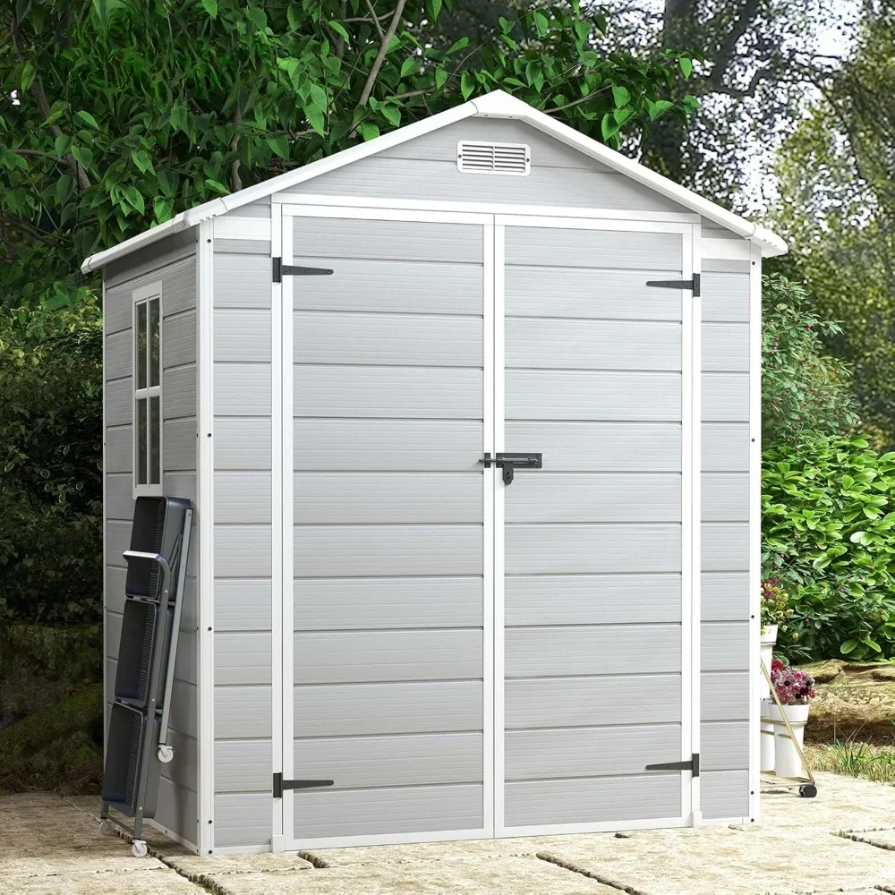 

6x4 Foot Plastic Outdoor Storage Shed - Perfect for Storing Terrace Furniture, Bicycle Accessories,beach Chairs, and Lawn Mowers