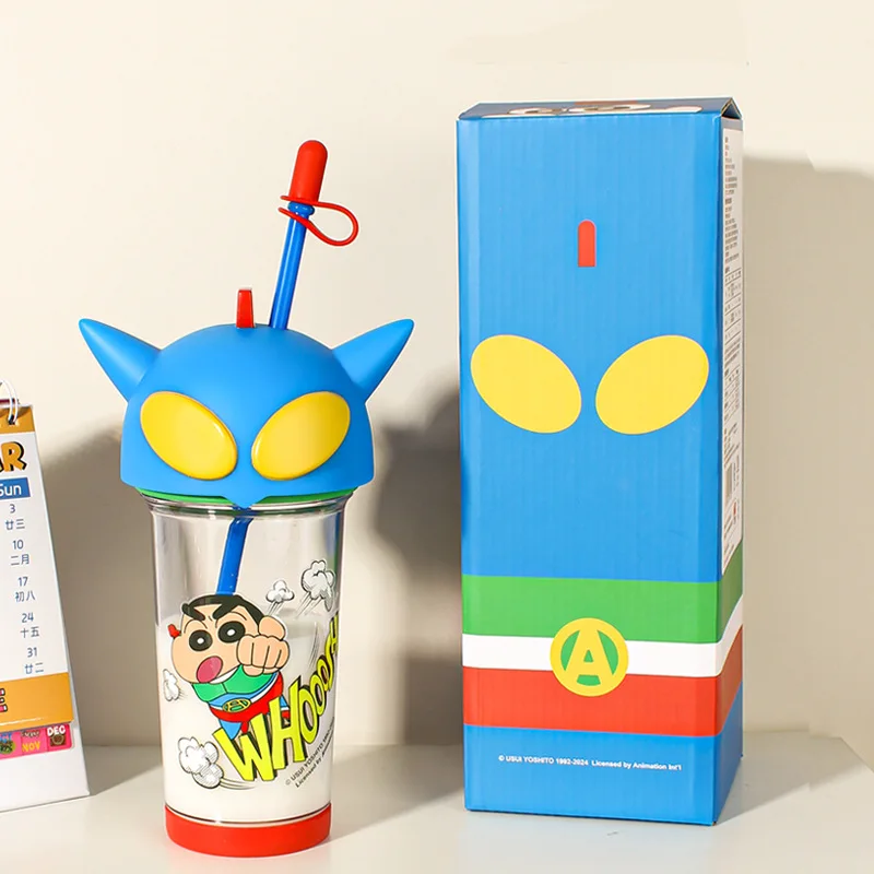 Cartoon Crayon Shin-Chan 500Ml Large Capacity Student Straw Tritan Water Cup High Temperature Resistant Drinking Cup Gift