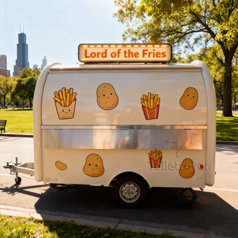 

Modern Outdoor Food Truck Gaufre Crepe Smoothie Dessert Pancake Food Trailer with Full Kitchen Equipment