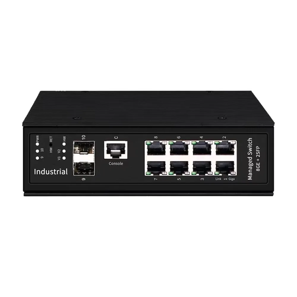 8-Port Gigabit DIN-Rail Managed Switch with 2 SFP Slots, L2+ BT PoE, 240W