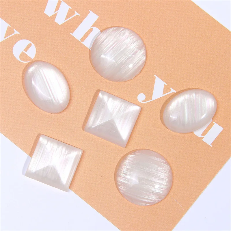 Wholesale 50pcs/lot geometry rounds/ovals/square shape resin cabochon beads diy jewelry garment hair accessory