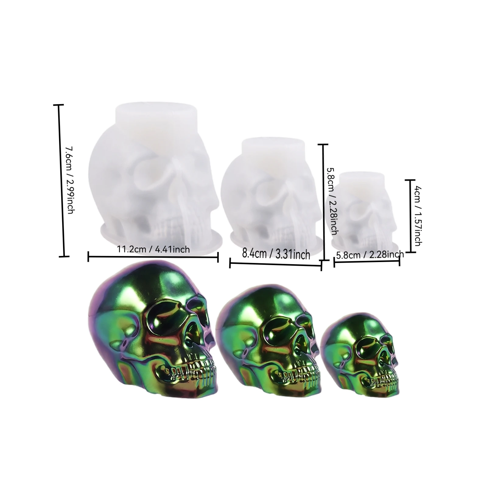 Halloween Skull Decorative Item Silicone Mold for Candle Making Candle Small Skull Keychain Pendant Ornament Holiday DIY Decor