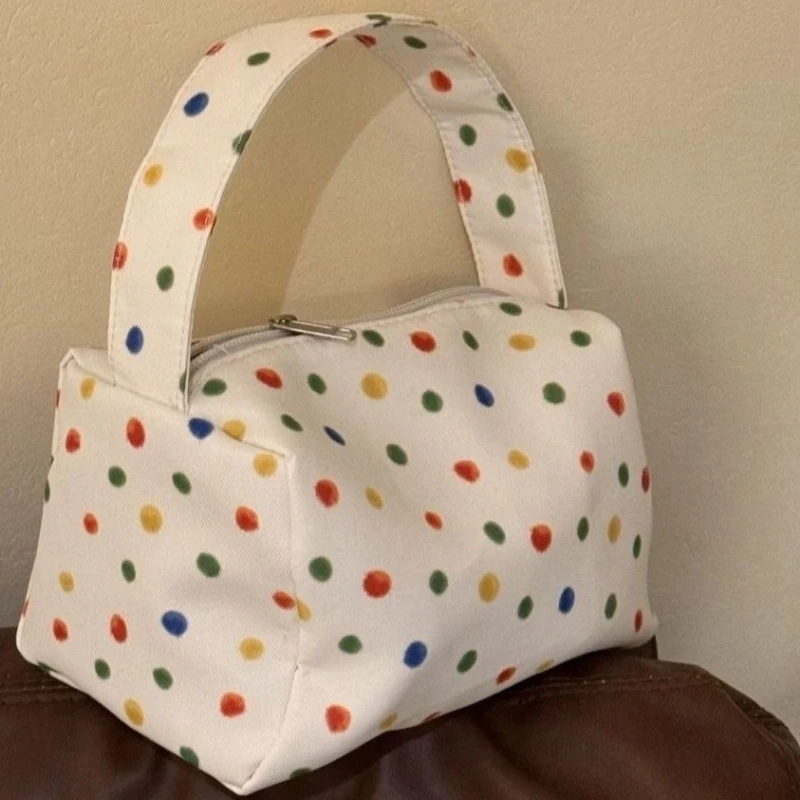 حقيبة مكياج ملونة منقطة، حقيبة مكياج محمولة ومكياج وغسيل للنساء