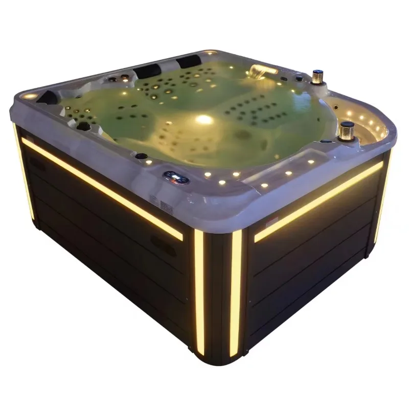 FL Acrylic Portable Outdoor Inflatable Spa, 130 Jet Massage Tub, Heated Whirlpool for Backyard & Patio