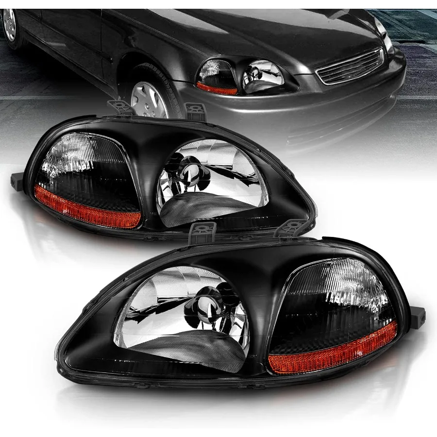 

Комплект сменных черных фар для Honda Civic 96-98 годов — со стороны пассажира и водителя