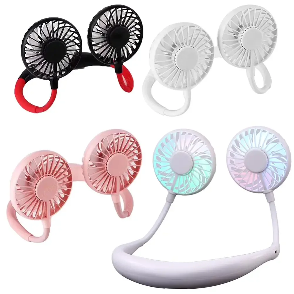 Rechargeable Neck Cooling Fan 1200mAh USB Portable Small Cooling Fan Low Noise Comfortable To Wear Hands-free Cooler