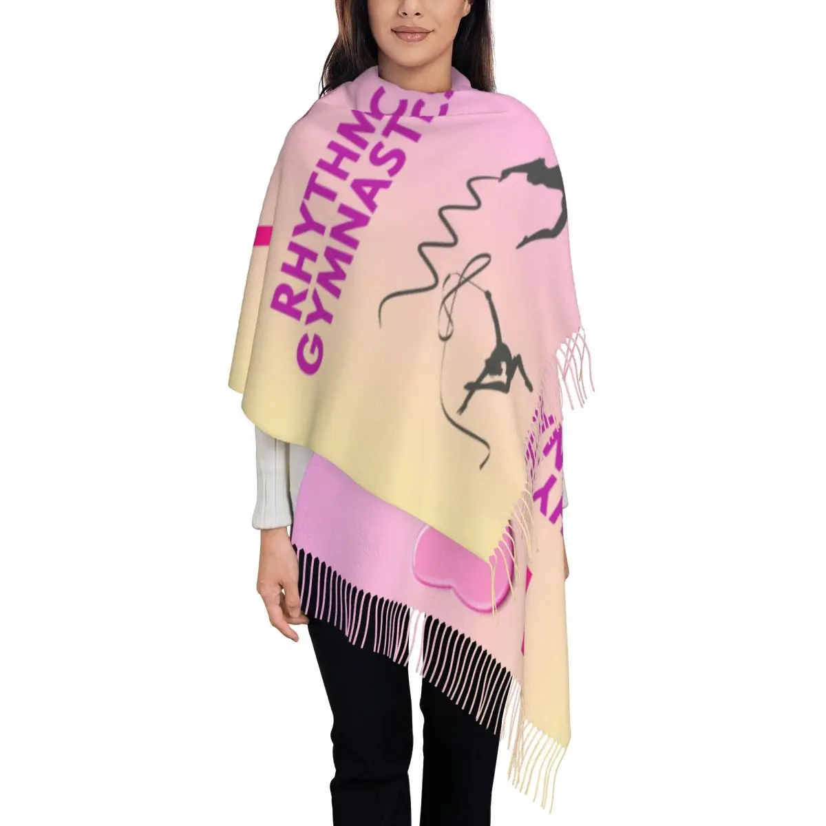 Customized Print Rhythmic Gymnastics Dance Scarf Women Men Winter Warm Scarves Shawls Wraps