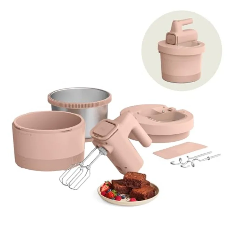 

3.5 Qt Hand and Stand Mixer 2 in 1 Electric Mixer with Bowl Dough Hook Whisk and Egg Beater Multifunctional Handheld Mixer for