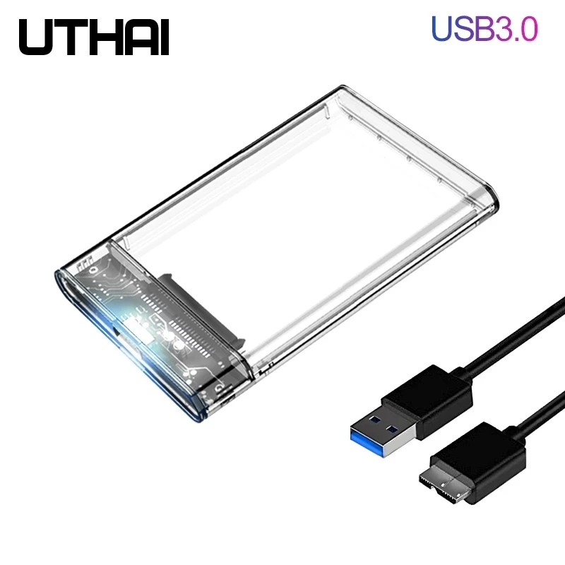 Uthai G06 USB3.0/2.0 HDD 2.5Inch Cổng Nối Tiếp SATA SSD Ốp Lưng Hỗ Trợ 6TB Trong Suốt di Động HDD Gắn Ngoài Ốp Lưng