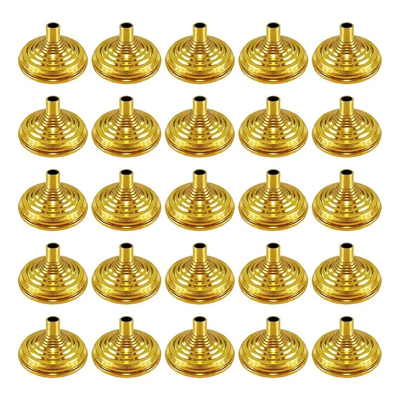●25Pcs Gold Mini Hand Held Flag Stand Base Table Flag Base Bar Restaurant Conferences Desktop Display Decoration