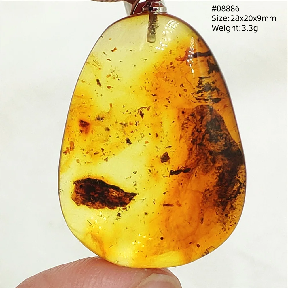 Natural Orange Amber Pendant Yellow Amber Gemstone Pendant Necklace Jewelry AAAAA