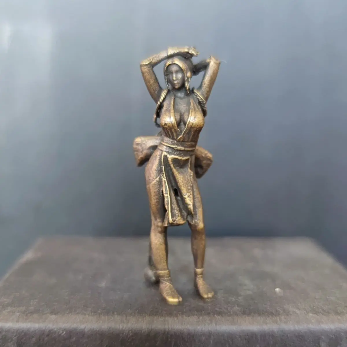 

Brass Mini Decorative Figurine Collectible Home Accent, Desktop Statue for Collection Anime Character Desktop Ornament