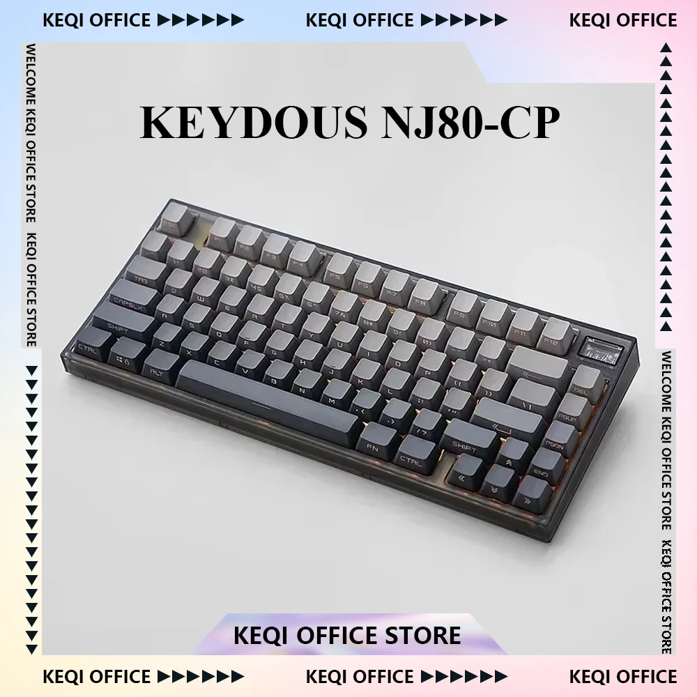 Keydous NJ80-CP Gamer Mechanical Keyboard Magnetic Swich 3Mode 2.4G Wireless Bluetooth Keyboard RGB Blacklit Pc Gaming Accessory