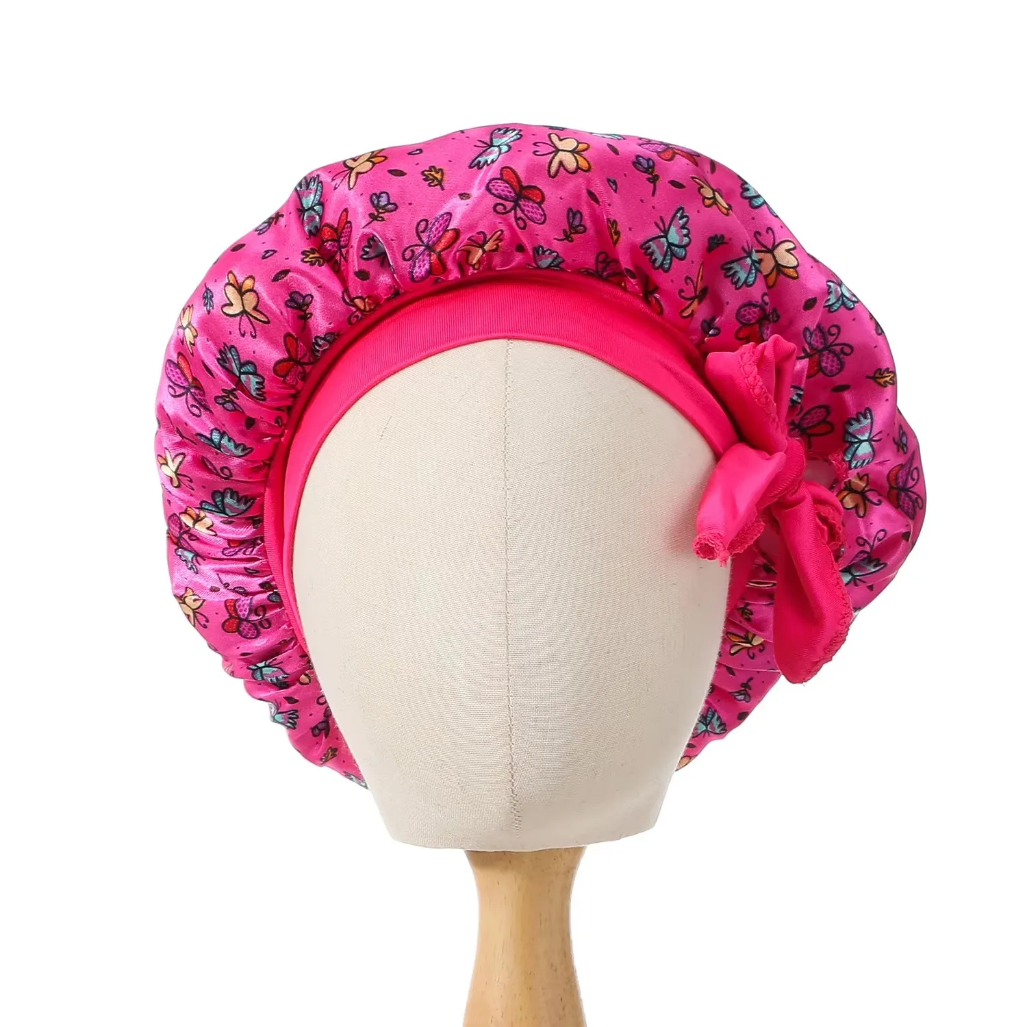 Satin-Mütze für Baby-Haarpflege, Nachtschlaf, Seidenmütze, Mütze für Neugeborene, Mädchen, Kinder, Schlafmütze, Mütze für Kinder, Kochmütze – Detail 4