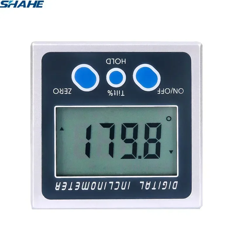 Shahe 2*180 Mini Digital Inclinometer Eelectronic Protractor Bevel Box Magnetic Base Angle Meter Angle Measurement