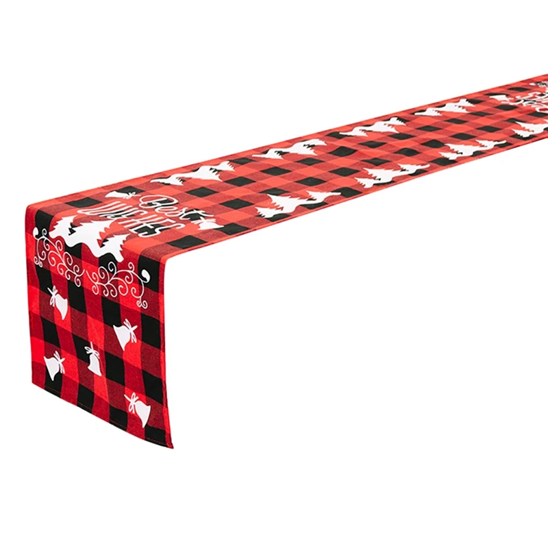 Buffalo Check Christmas Table Runner For Holiday Table Decorations, Family Dinners, Outdoor Or Indoor Party