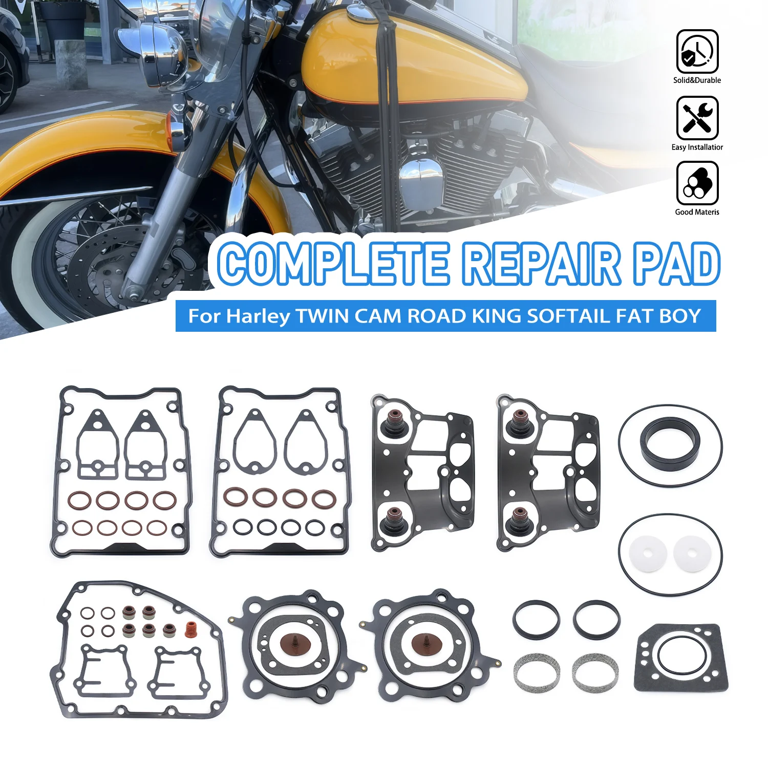 

Motorcycle Primary Clutch Cover Gasket Kits Exhaust Ring Seal Set For Harley 1999-2006 Twin Cam Big Bore Night Train Road Glide