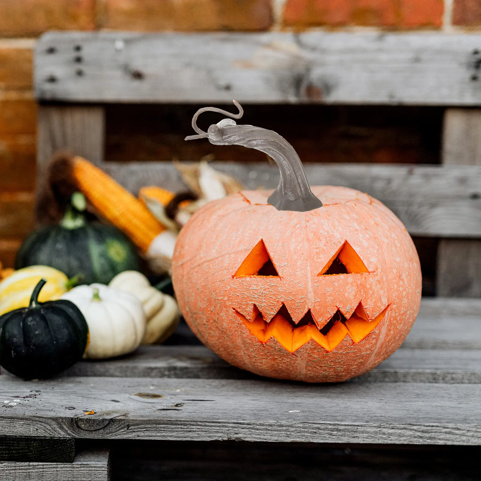 

24Pcs Simulation Pumpkin Stems Plastic Pumpkin DIY Handles Halloween Craft Supplies Fall Thanksgiving Harvest Festival Decor