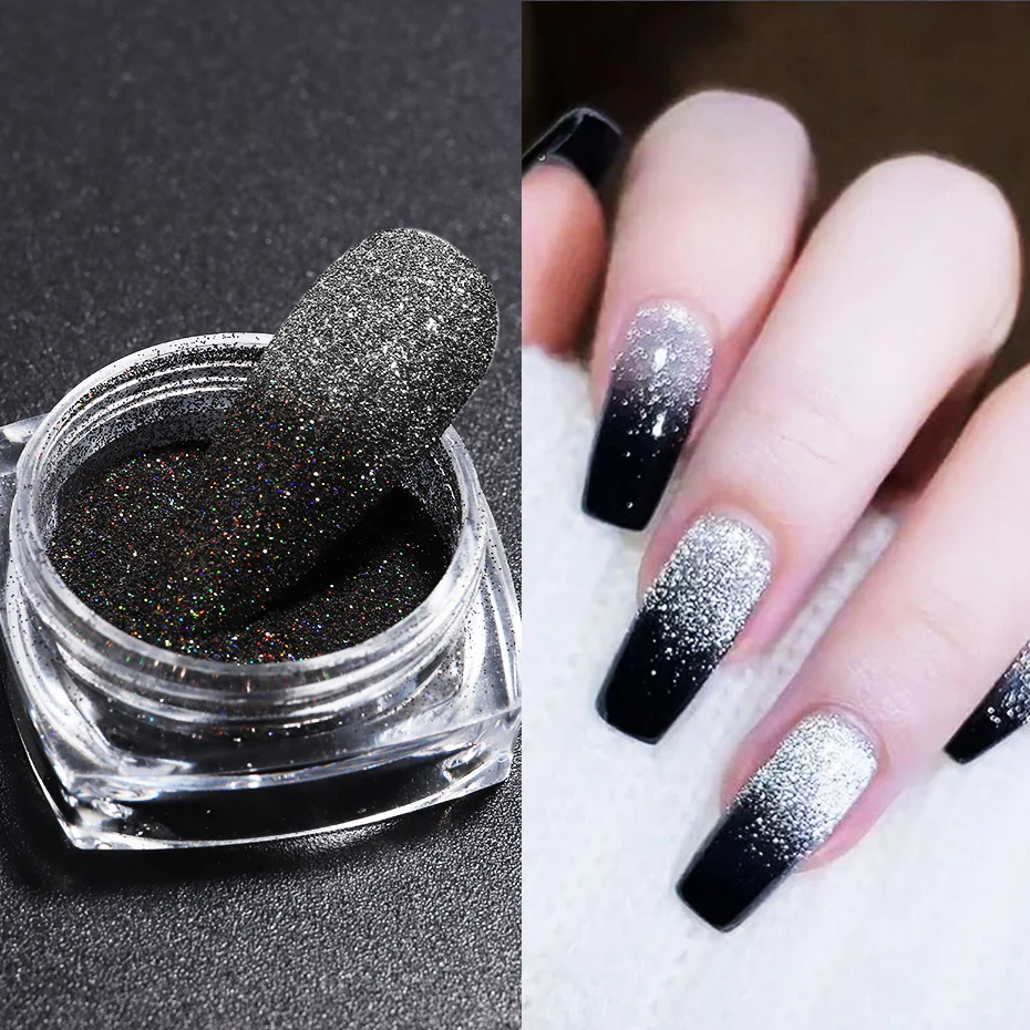 Reflective Flash Temperature Changing Nail Glitter Powder Sugar Sand Effect Chrome Disco Diamond Pigment Sequins Decora LEWB-F