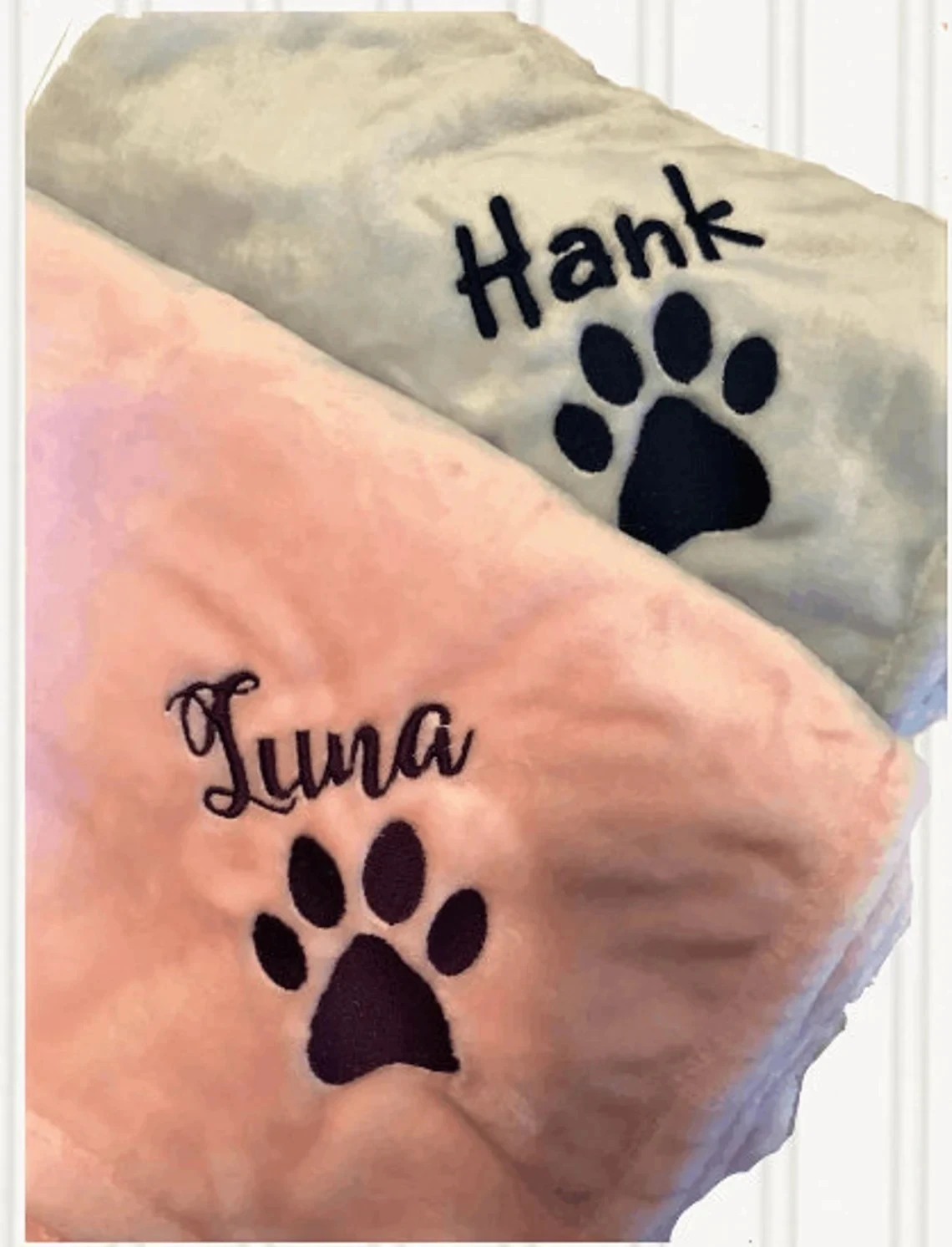 Dog Cat Bath Blanket Personalized Pet Gifts Sleeping Blanket Embroidered Name Pet Accessories Dog Supply