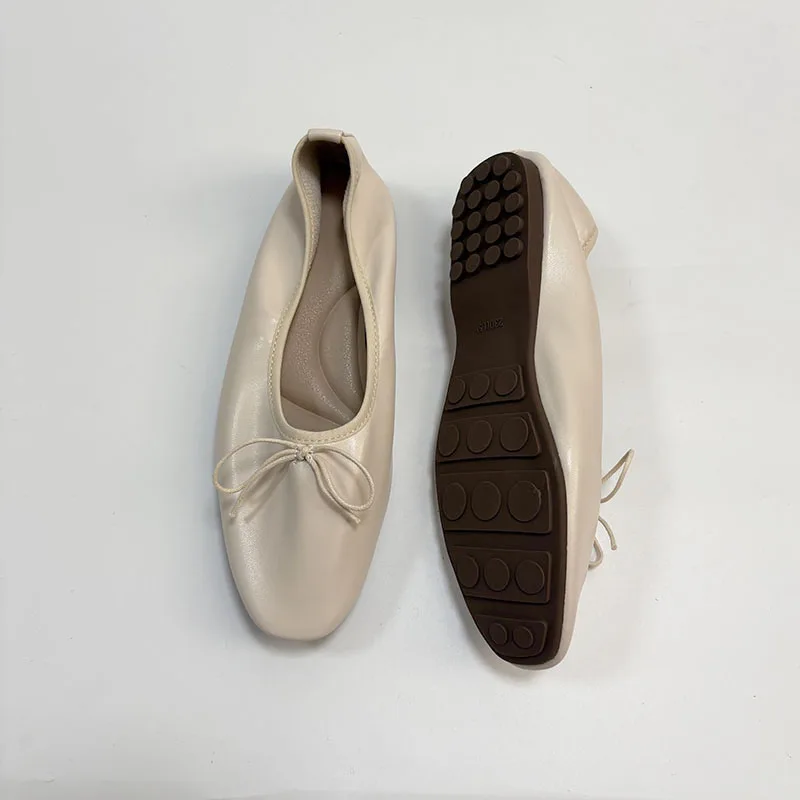 Plus Size 43 Modische Weiche Slip-On Schuhe für Damen, Lässige Ballerinas mit Schleifenknoten, Damen Tanzschuhe, Neu – Detail 13