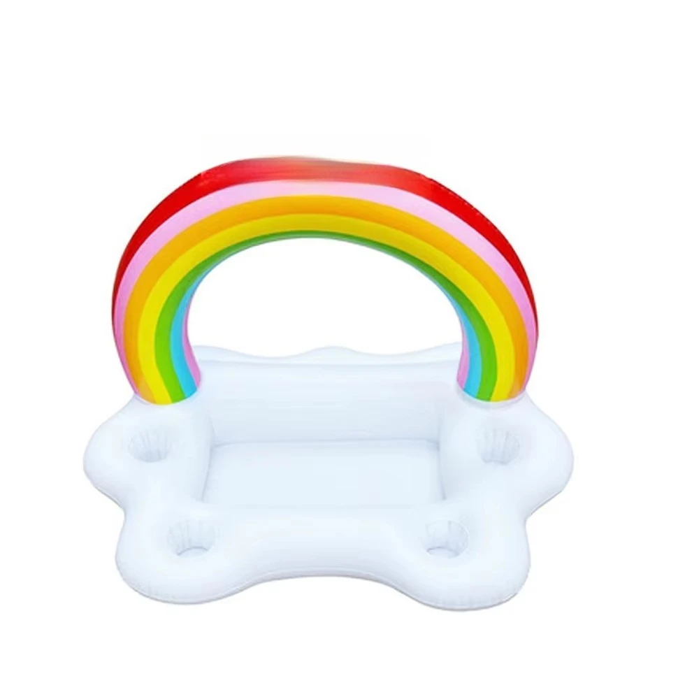 Coaster Rainbow Coaster Inflatable Cooler Floating Tray Pool Party Offer