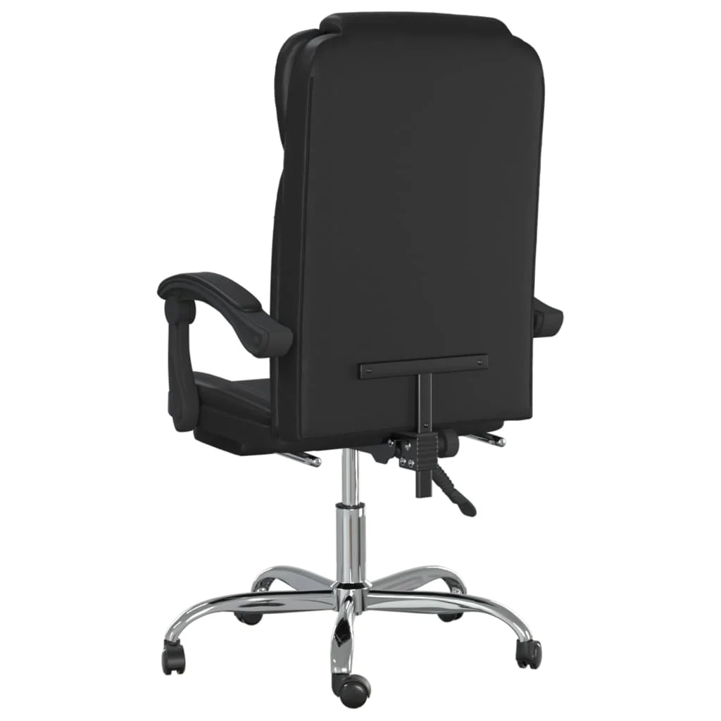 Black leather office recliner chair