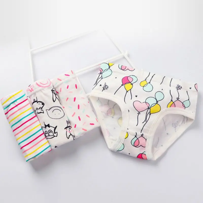 2-10 Years Girls Panties 3Pcs/Set Cotton Breathable Student Kids Underwear Teen Panties Young Puberty Girls Underpant