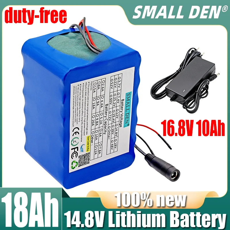 

14.8V 18ah 18650 Li-ion battery pack 4S6P,For Night fishing lamp heater miner's lamp amplifier Portable VCD/DVD+16.8V 2A Charger