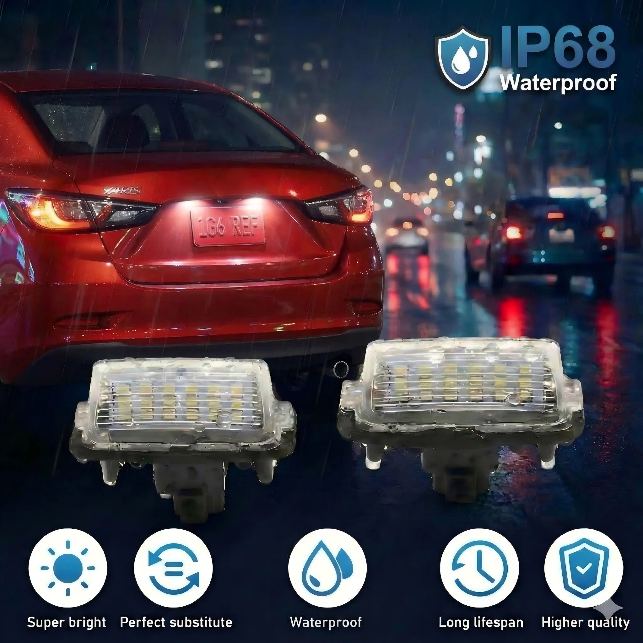 

For Toyota Yaris Camry VitzCorolla Prius C Ractis Verso S Led Licence Number Plate LED Lamp Light Assembly