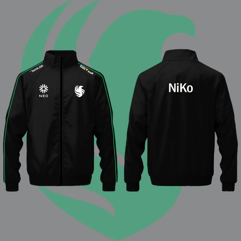 Autumn And Winter CS2 Falcon E-sports Club Uniforms Players Daily Casual Black Jacket Fans Must-have Custom Stand Collar Jacket