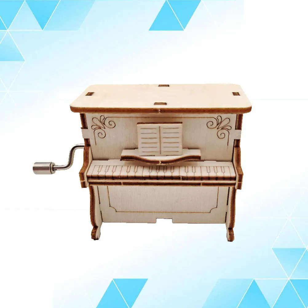 Music Box Handmade Assembled Piano Shape Educational Creative Gift For Kids Girls Birthday Holiday Wedding Present