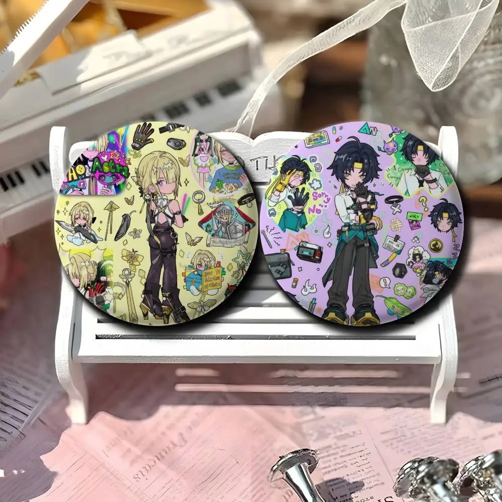 Zzz Zenless منطقة صفر مخطط شارات مستديرة رائعة شارة دبابيس الإبداعية للملابس قبعة ظهره هدية الملحقات