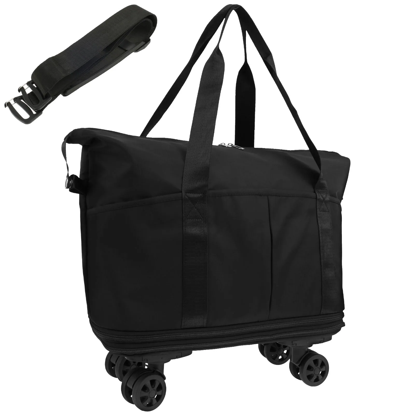 Rolling Luggage Bag Expandable Foldable Duffle Bag with Wheels Large Capacity Carry On Travel Bag Portable Rolling Duffle Bag