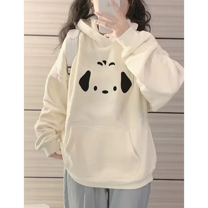 Korean Harajuku Kawaii Cartoon Print Hoodies Women Oversized Sportwear Female Sweatshirt Cute Graphic Ladies Y2k Clothes Kpop