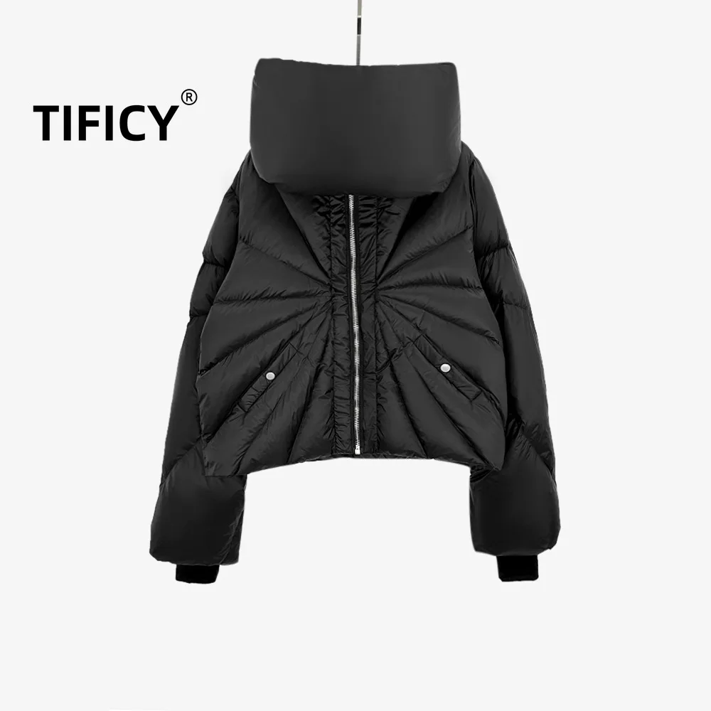 

High Street Duck Down Jackets Men's and Women's Autumn and Winter Style Thick Down Jacket Warm Ray Scarf Bread Jacket