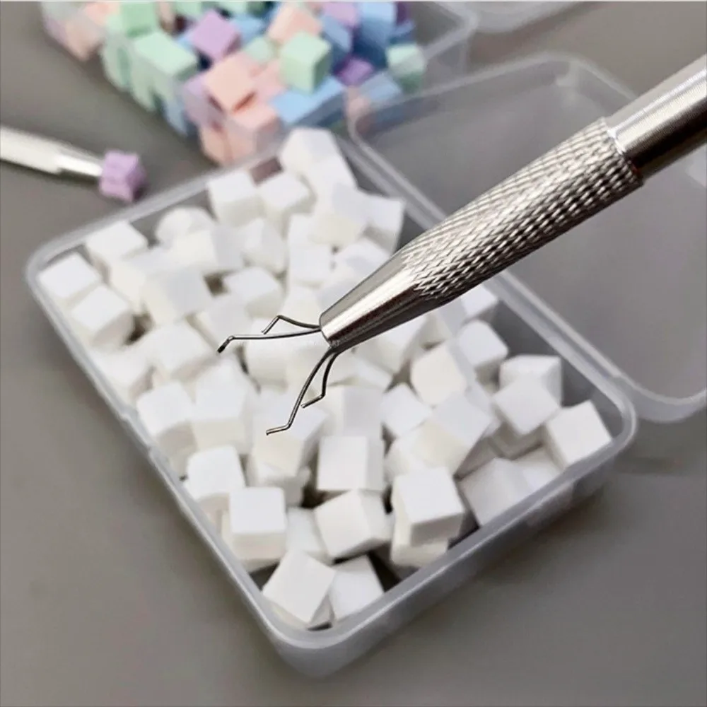 

200Pcs Coloring Stamping Gradient Nail Sponge Set Soft Square Nail Stamper Sponge Nail Care Mini Nail Art Tofu Chunks Girls