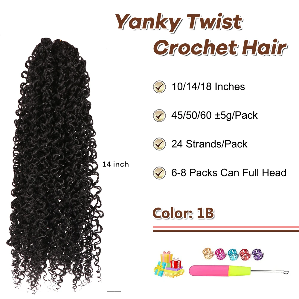 Dansama Synthetic Bohemian Yanky Twist Crochet Hair Bahama Twist Crochet Braids GoGo Curl Wave Senegalese Twist For Black Women