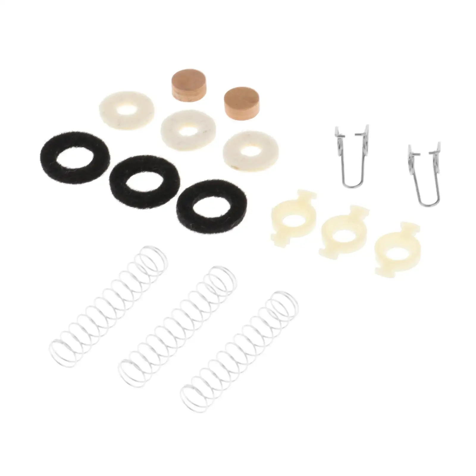 16pcs Trumpet Piston Repair Kit Spring Rest Felt Pad Valve Cork Pad for Trumpet Cornet Replacement Accessories