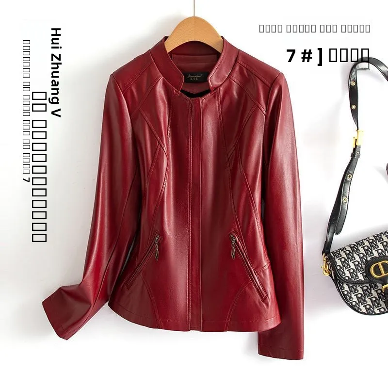   Ning 本革ジャケット レディース ショートスリーブ 2025 秋新作 シープスキン バイクジャケット 多用途 ビジネス カジュアル